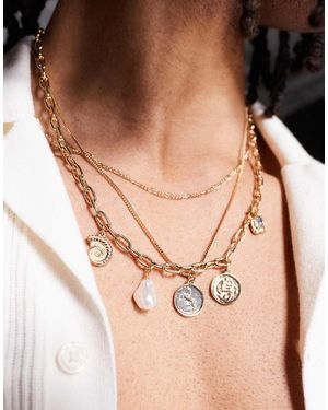 ASOS 3 Pack Multi Pendant Necklaces - Purple
