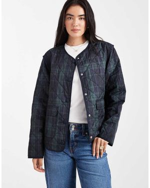 Object Chaqueta Guateada A Cuadros Azul Marino Y Verde Oscuro De