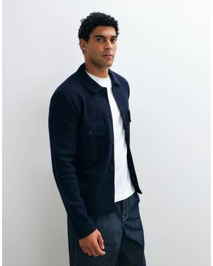 SELECTED 100% Wool Textured Shacket - Blue