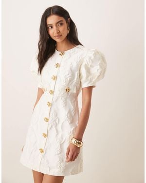 Sister Jane Anemone Jacquard Mini Dress - Natural