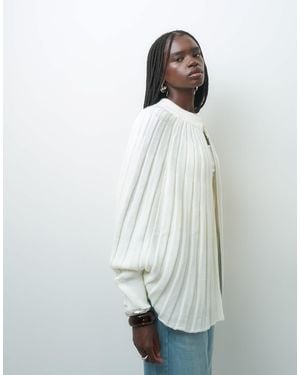 ASOS Knitted Rib Cape - White