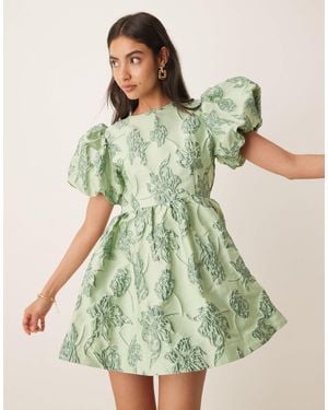 Sister Jane Clover Jacquard Mini Dress - Green
