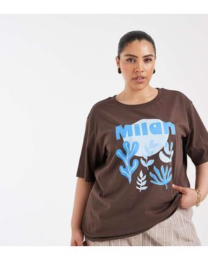 ONLY Milan Graphic Oversized Fit T-shirt - White