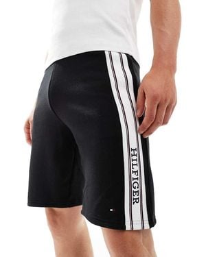 Tommy Hilfiger Monotype Stripe Lounge Shorts - Black