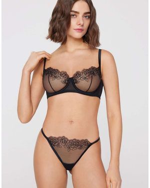 Tezenis Paris Fleur Noir Balconette Bra - Brown