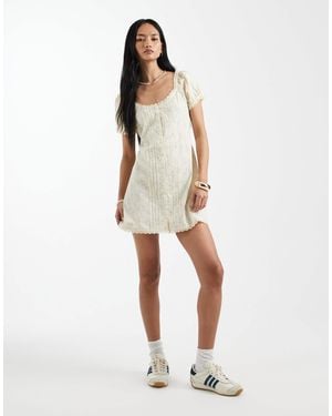Cotton On Eliza Babydoll Button Down Mini Dress - White