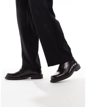 ASOS – schnürschuhe aus braunem leder - Schwarz