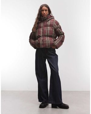 HUNTER Originals tartan-pufferjacke - Rot