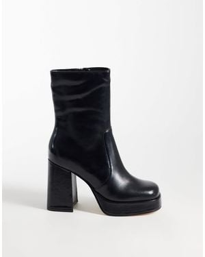 Steve Madden Echos Platform High Ankle Boots - Black