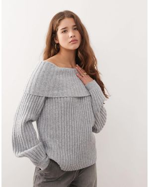 Monki – oversize-strickpullover - Grau
