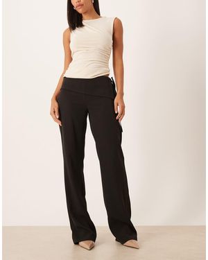 Motel Faria Tailored Low Rise Trousers With Tie Side - Black