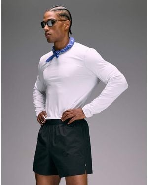 4505 Premium 3 Inch Woven Running Short With Zip Pockets And Bonded Hem - Black