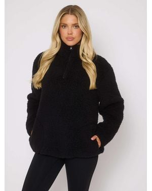 Loungeable – pullover aus teddyfell - Schwarz