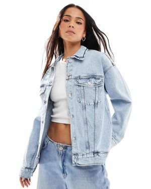 Vero Moda Chaqueta Vaquera Extragrande Con Lavado Azul Claro De
