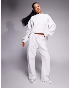 Kaiia Wide Leg Embroidered Logo joggers Co-ord - Grey