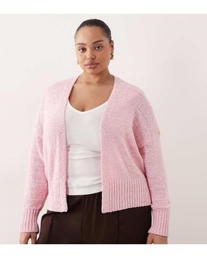 ASOS Asos Design Curve Slub Edge To Edge Cardigan - Pink