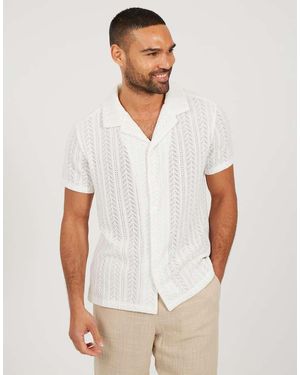 Brave Soul Short Sleeve Sheer Shirt - White
