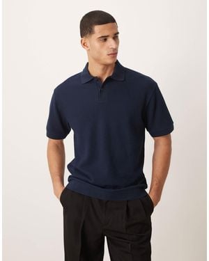 ASOS Heavyweight Relaxed Polo Shirt - Blue