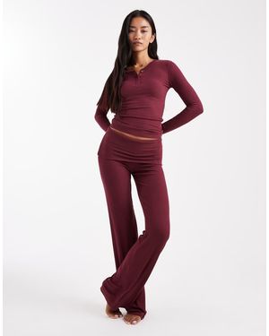 Cotton On Sleep Recovery Roll Waist Trousers - Red