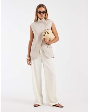 ASOS Wrap Front Sleeveless Blazer - White