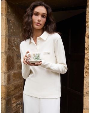 4th & Reckless – geripptes, langärmliges oberteil - Schwarz