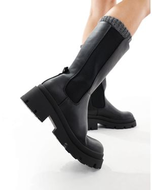 ONLY Faux Leather Chunky Boots - Black