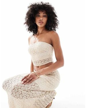 New Look Lace Bandeau Top - White