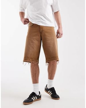 Redefined Rebel Kingston - short baggy en denim effet usé - marron - Neutre