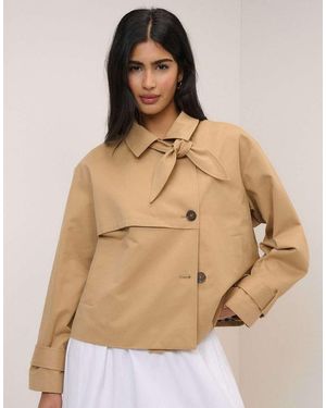 Nobody's Child Camel Tie Trench Jacket - Natural