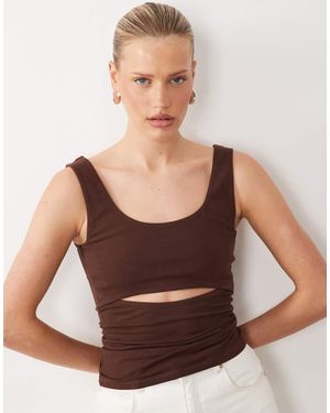 ASOS Hemdje Met Uitsnijding - Bruin