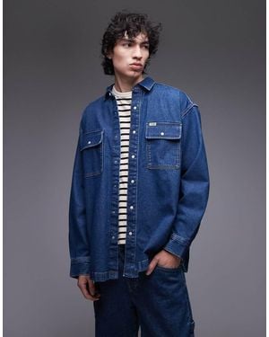 Wrangler Two Pocket Denim Overshirt - Blue