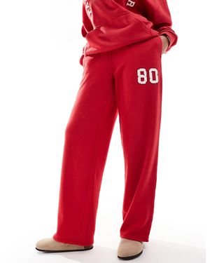 PacSun 80 Motif Wide Leg Joggers - Red