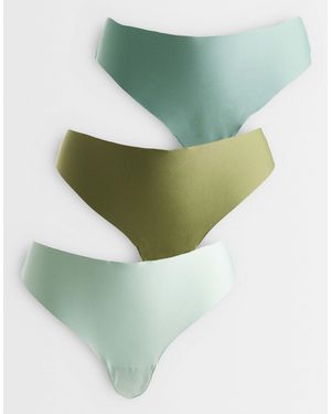 ASOS Asos design curve – 3er-pack sich nicht abzeichnende tangas - Grün