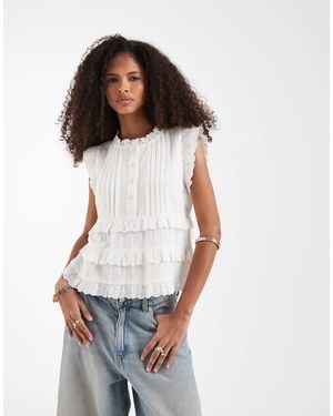 Neon Rose – kurzärmlige bluse - Weiß