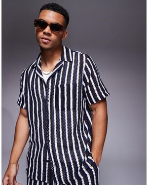 South Beach Revere Knitted Beach Shirt - Blue