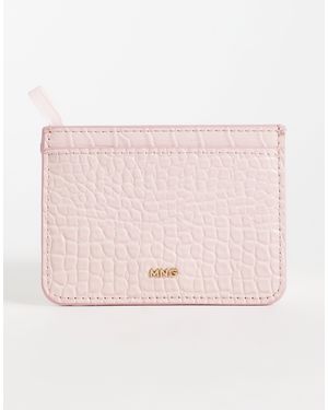 Mango Porte-cartes effet croco - pastel - Rose