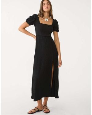 Stradivarius Maxi Dress With Cross Back - Black