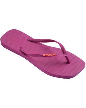 Havaianas Slim Square Toe Flip Flops - Purple