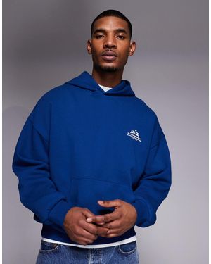 ASOS Extreme Oversized Hoodie With Text Print - Blue