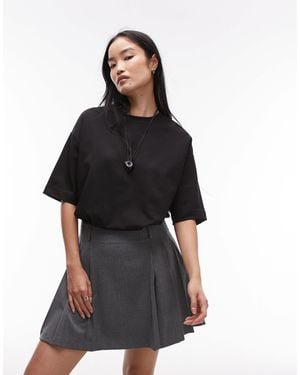 ARKET Cotton Rich Stretch Interlock Long Line Short Sleeve T-shirt - Black