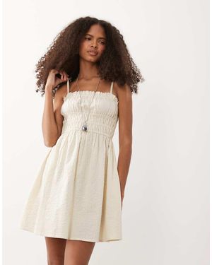 Wednesday's Girl Wedensdays Girl Crepe Strappy Floaty Minidress - Natural