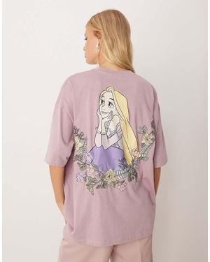 ASOS T-Shirt Oversize Con Stampa Disney Di Rapunzel - Rosa