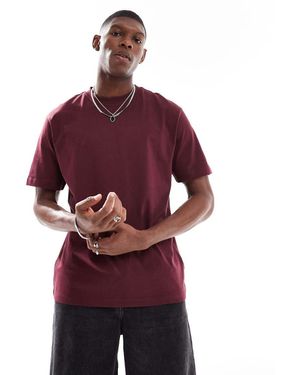 Only & Sons Camiseta Burdeos Holgada De -Rojo