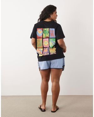 ASOS Asos Design Curve Oversized T-shirt With Tropical Fruit Graphic - Multicolor