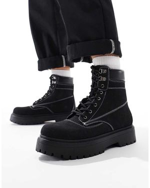 ASOS Stivali Stringati Neri Con Suola Spessa - Nero
