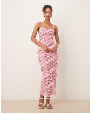 Wild Lovers Lace Maxi Beach Dress - Pink