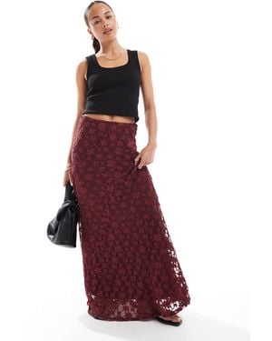 Threadbare Jupe longue en dentelle - figue - Rouge