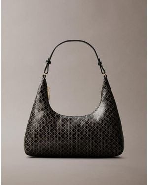 Calvin Klein Logo Emblem Shoulder Bag - Grey