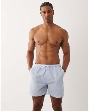 Brave Soul Seersucker Swim Shorts - Blue