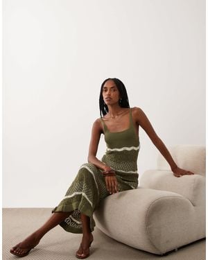Miss Selfridge Crochet Maxi Dress - Natural